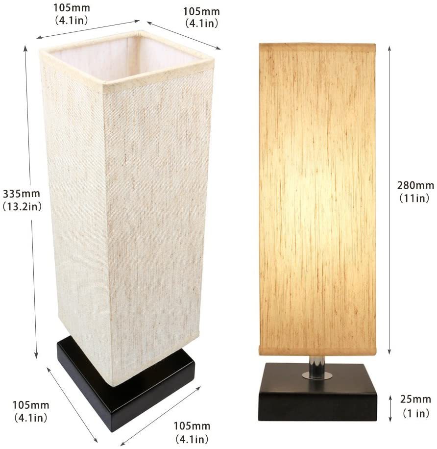 Modern Simple Square Cloth Covered Table Lamp 110V