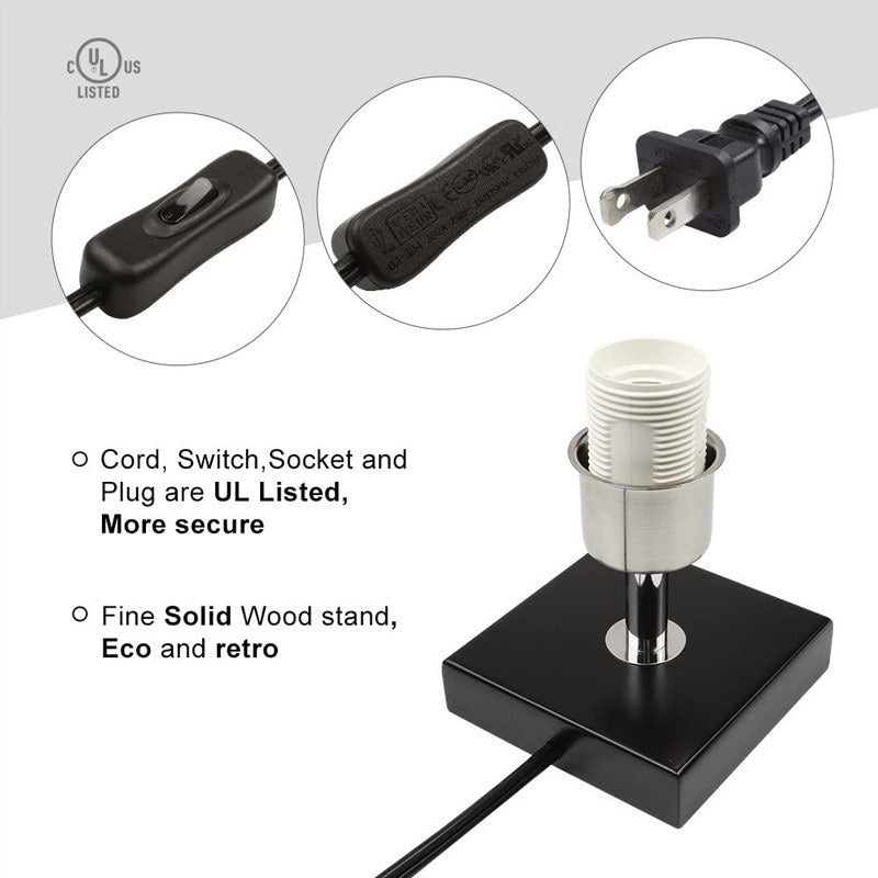 Modern Simple Square Cloth Covered Table Lamp 110V