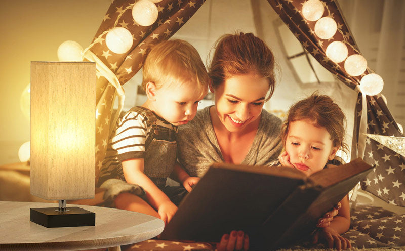 Modern Simple Square Cloth Covered Table Lamp 110V