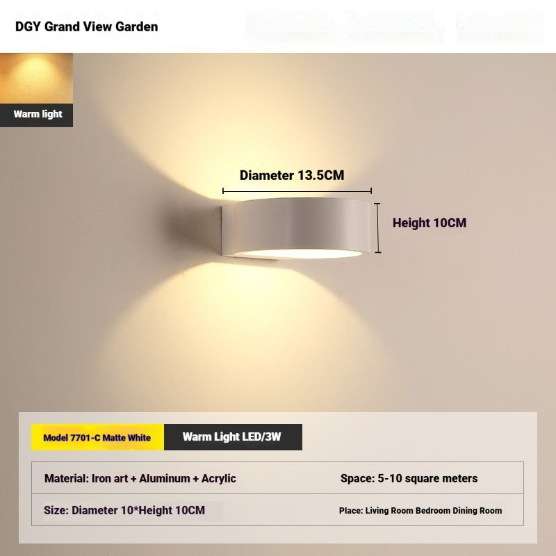 Nordic LED Bedside Wall Lamp Iron & PVC