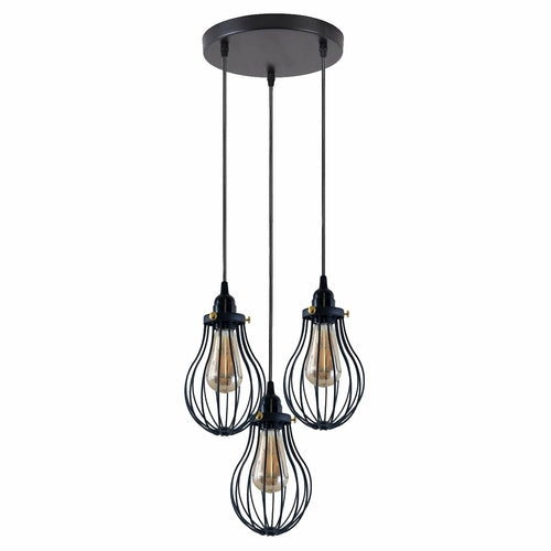Black Cage Pendant Light Kitchen E27 ~3398
