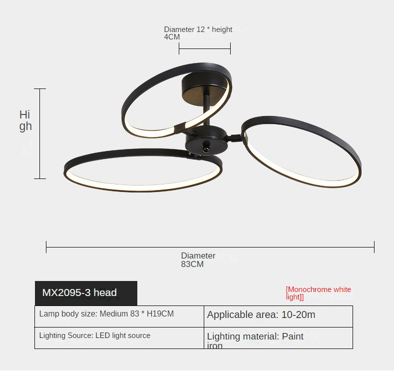 New Modern Minimalist Creative Personality Ring Led Chandelier