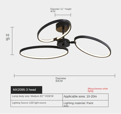 New Modern Minimalist Creative Personality Ring Led Chandelier