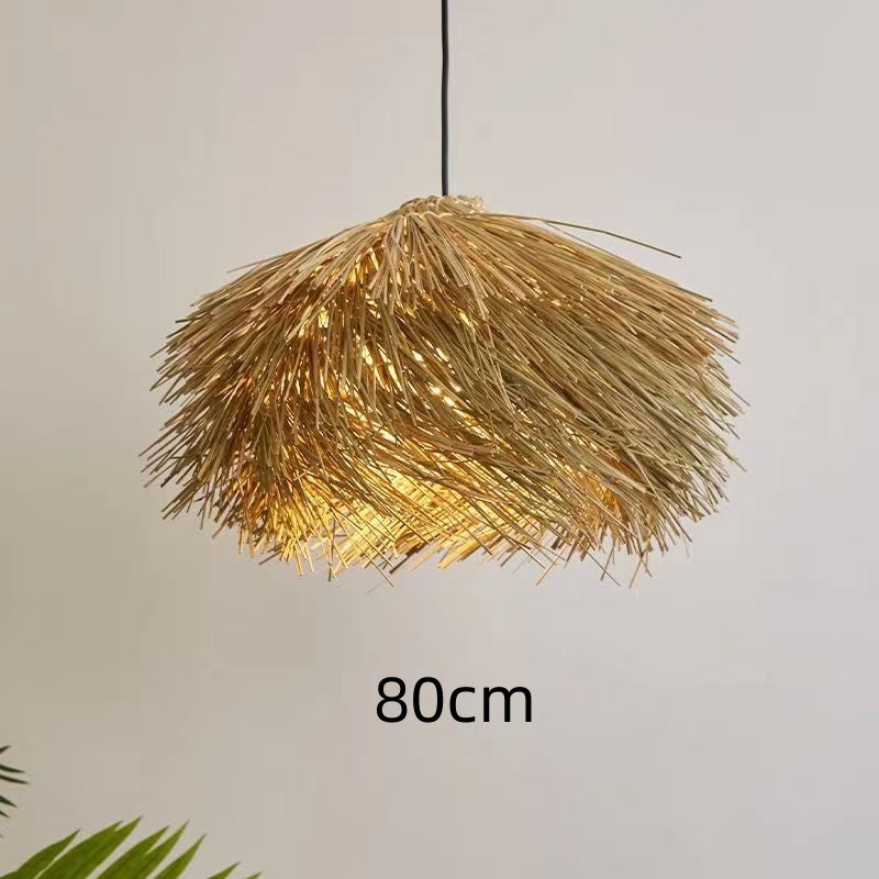 Rattan Ceiling Lamp Vintage Rattan Chinese Style Chandelier