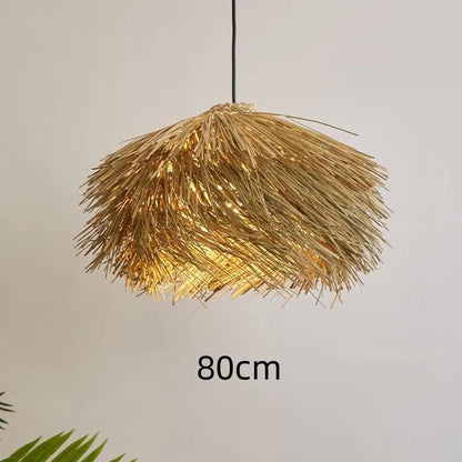 Rattan Ceiling Lamp Vintage Rattan Chinese Style Chandelier