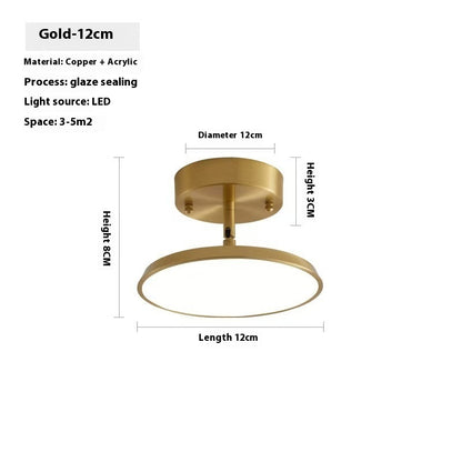 Copper Rotatable Small Ceiling Aisle Light
