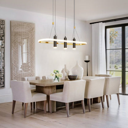 Javeriah 4 - Light Black Gold Dimmable LED Pendant Light No Bulb