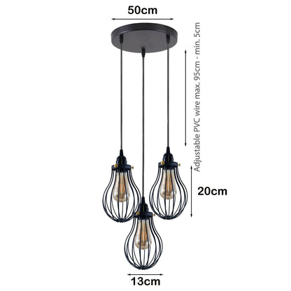 Black Cage Pendant Light Kitchen E27 ~3398