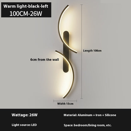 Minimalist Creative Line Wall Lamp Living Room Bedroom Bedside Lamp