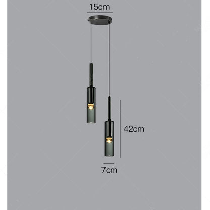 Italian Minimalist Bedroom Bedside Chandelier Light Luxury All Copper Crystal Glass