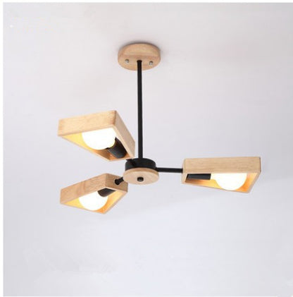 Nordic Creative Solid Wood Art Chandelier