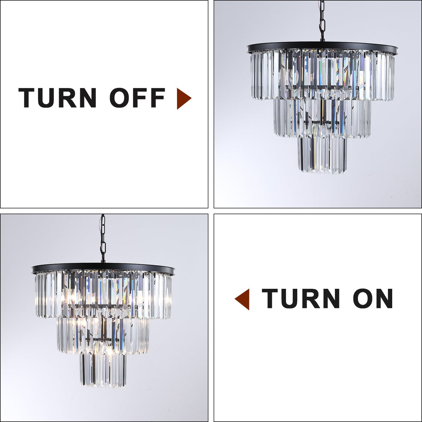 Black Luxury Crystal Chandelier Modern Chandeliers Lights Fixture