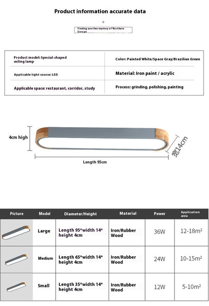 Nordic Balcony Aisle Led Strip Ceiling Light