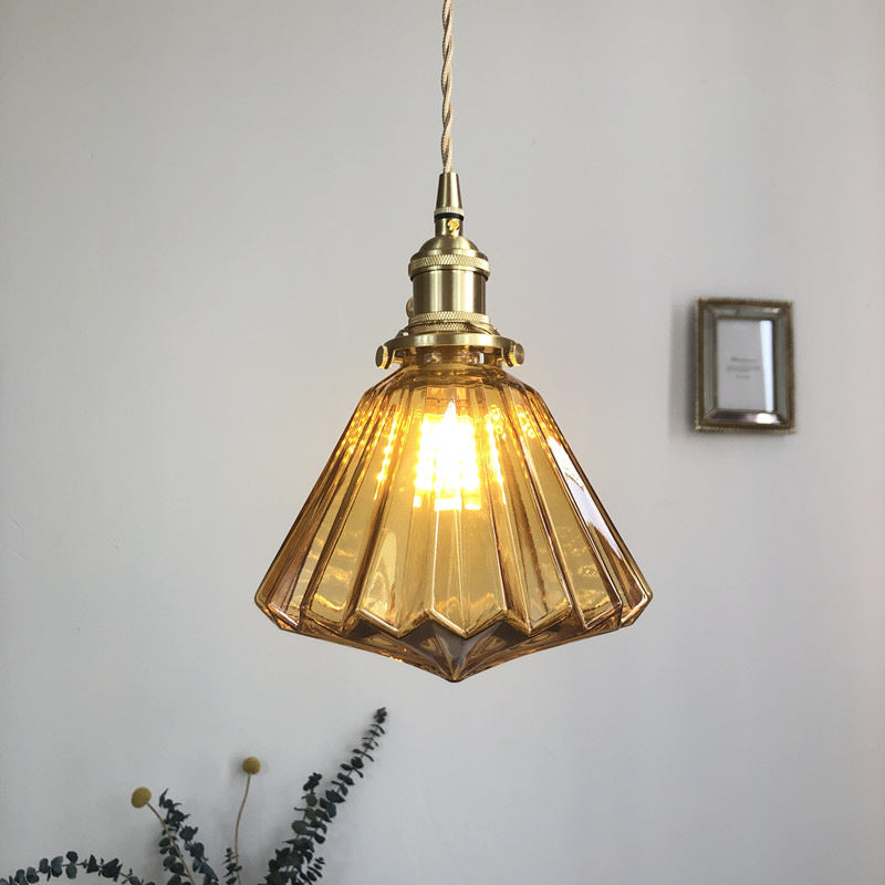 Brass Glass Pendant Light Nordic Japanese Style