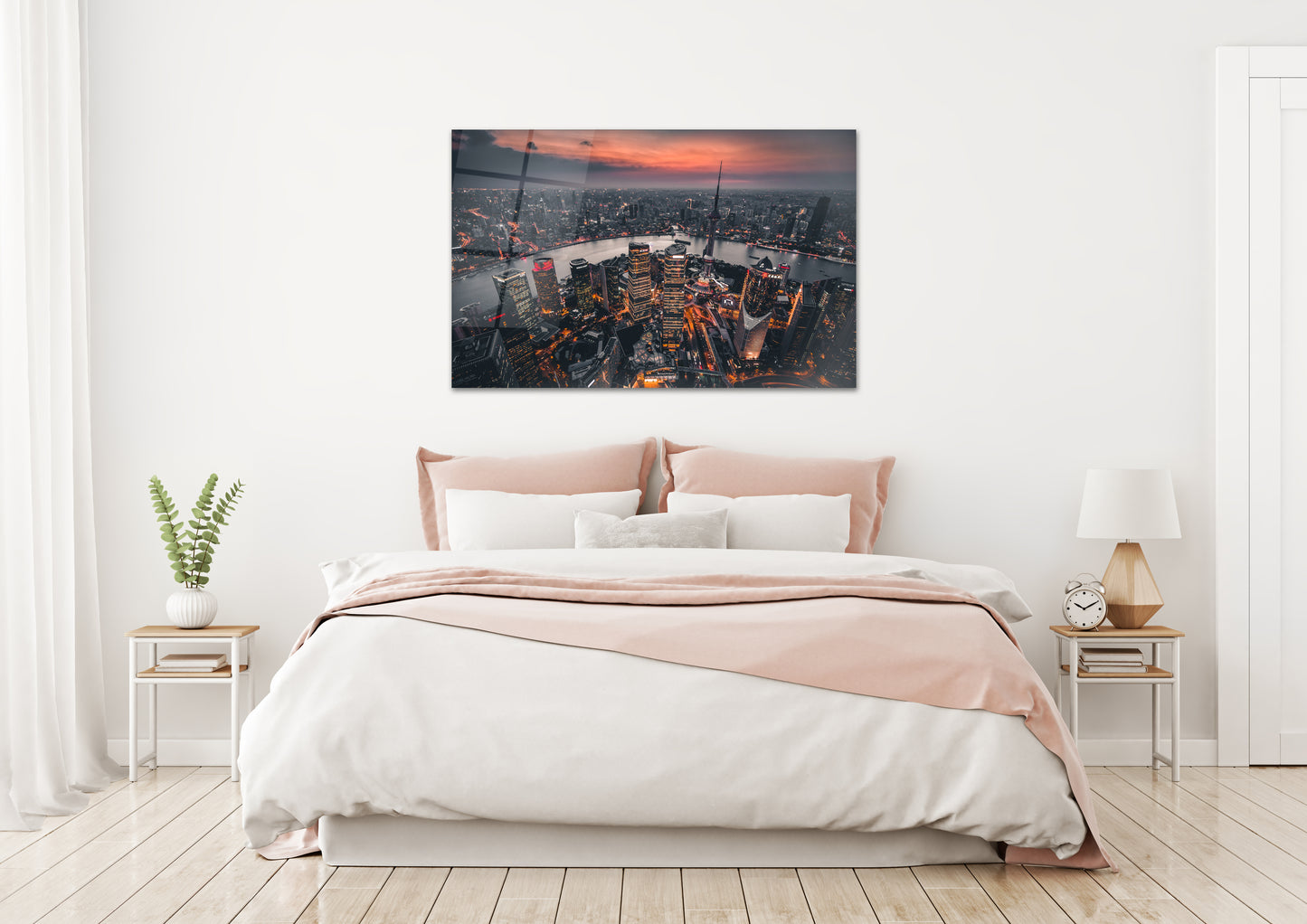 Glass Wall Art - Jin Mao Tower City View - House Warming Gift -