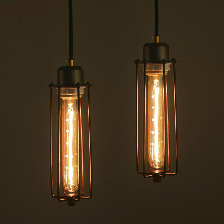 Retro Iron Cage Pendant Light Black