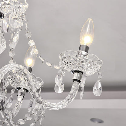 2PCS Plug-In 5 Light Crystal Hanging Pendant Lights Acrylic Chandelier