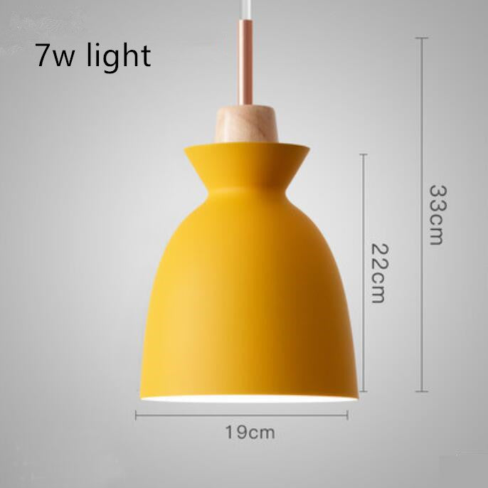 Retro Industrial Wood Wrought Iron Pendant Light
