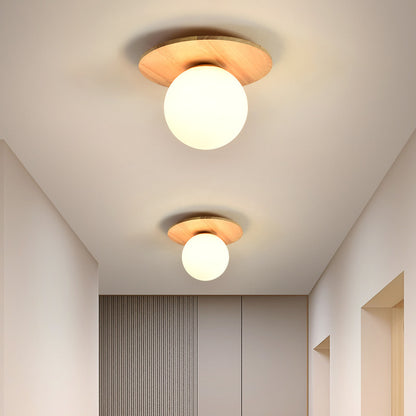 Nordic And Japanese Style Log-style Entrance Light