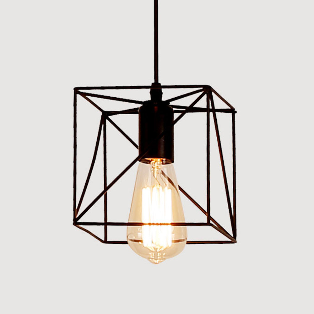 Modern Iron Cage Chandelier Hanging Pendant Lamp