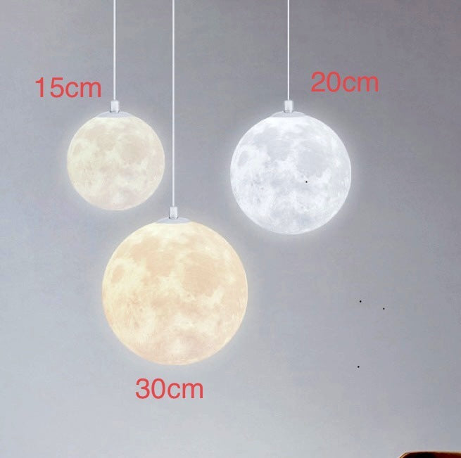 3D Moon Chandelier Simple Bedroom Bedside Ball Lamp