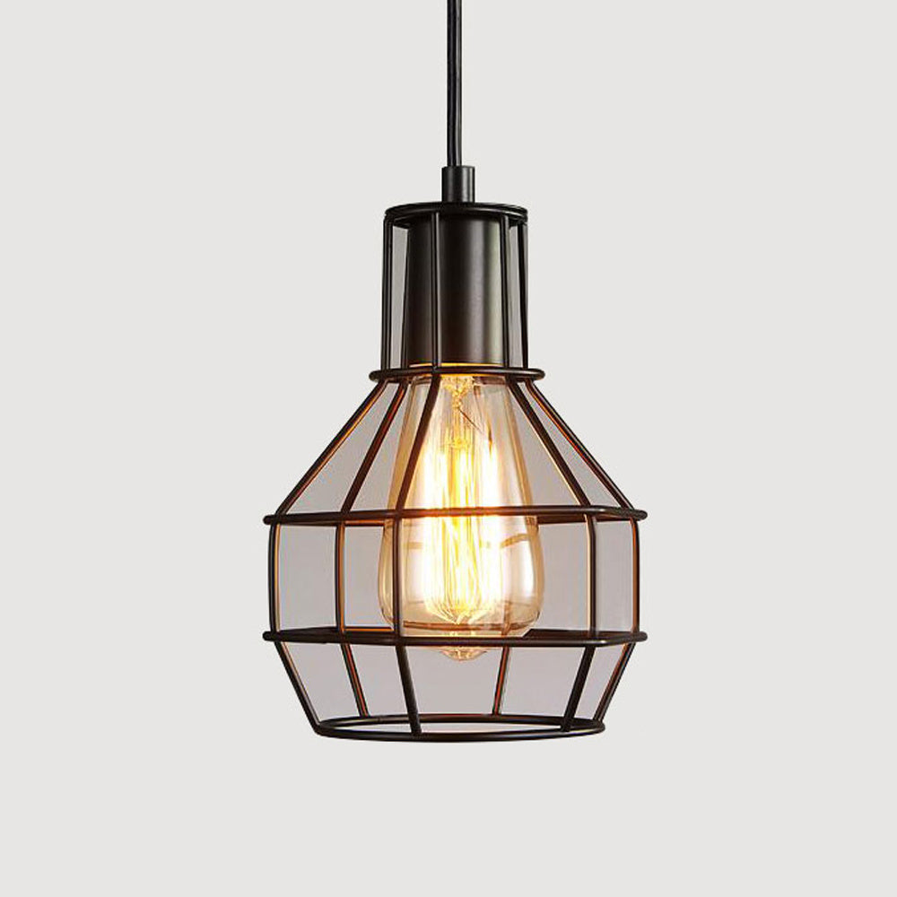 Modern Iron Cage Chandelier Hanging Pendant Lamp