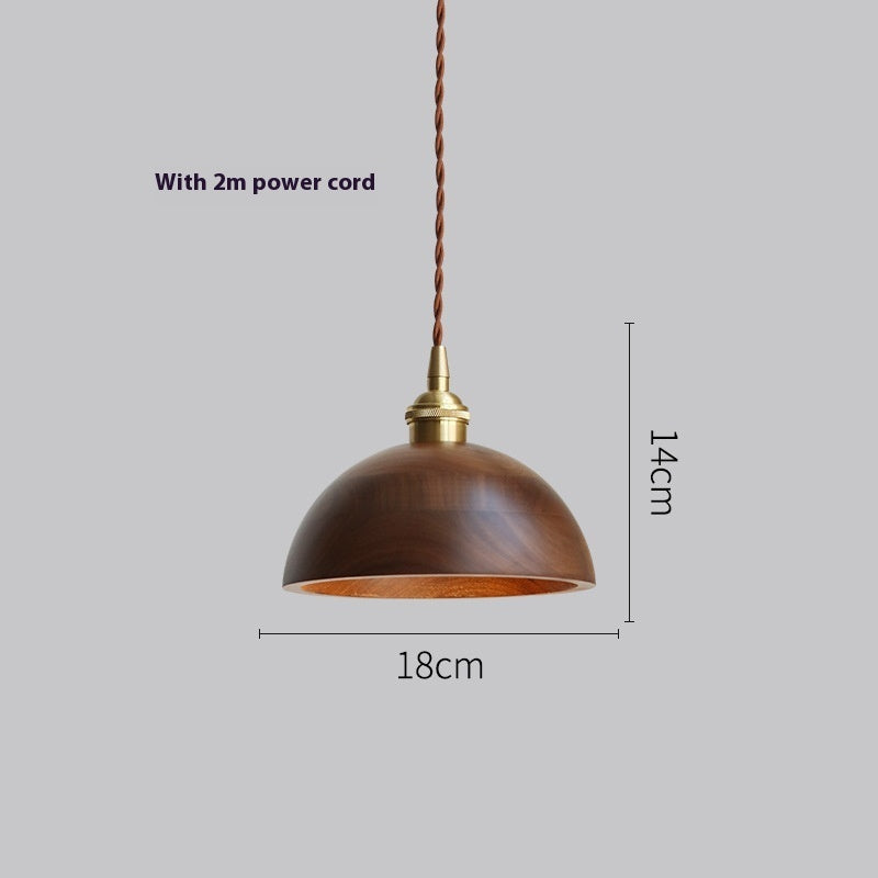 Black Walnut Single-head Droplight Leisure Window Model Room Bed Breakfast Chandelier