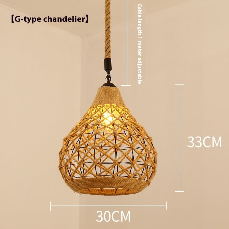 Hemp Rope Retro Restaurant Ideas Industrial Style Chandelier