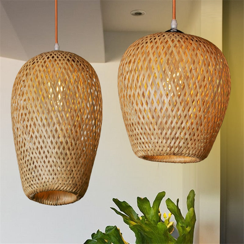 Bamboo Three Head Pendant Light for Dining