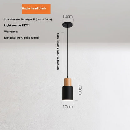 Simple Straight Creative Macaron Wood Chandelier