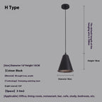 Modern Black Metal Pendant Lamp
