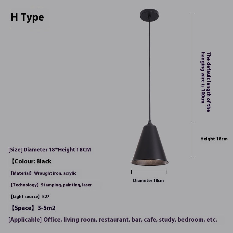 Modern Black Metal Pendant Lamp