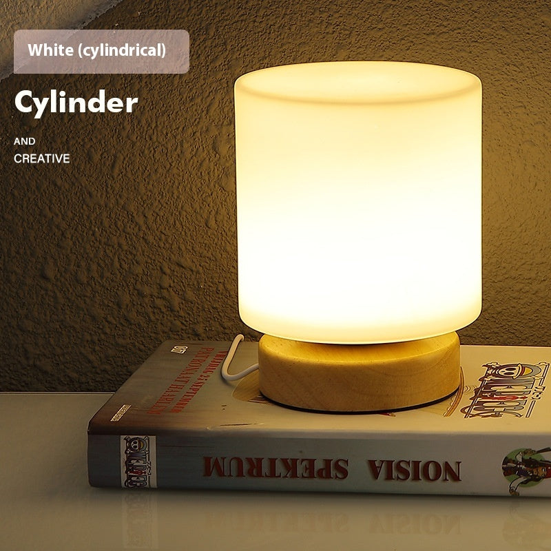 Nordic Solid Wood Decoration USB Table Lamp Bedroom