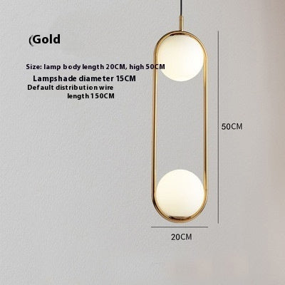 Simple Ball Glass Small Droplight Bedroom Bedside Single Headlight