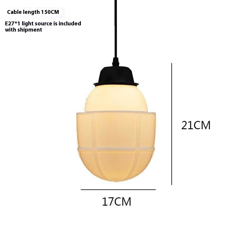 Retro Industrial Cream Pendant Light with Iron Frame