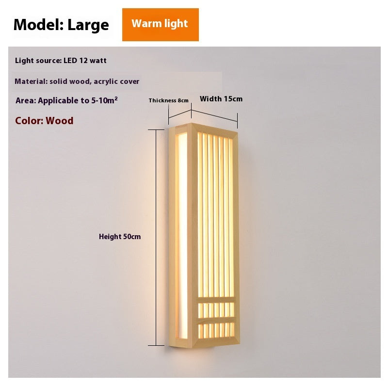 Solid Wood Bedroom Bedside Hotel Wall Lamp Aisle Rectangular Simple Lamps Wholesale