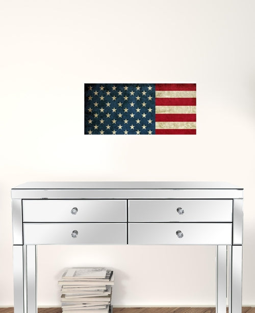 USA Flag Canvas Print Wall Art  2 Piece Set