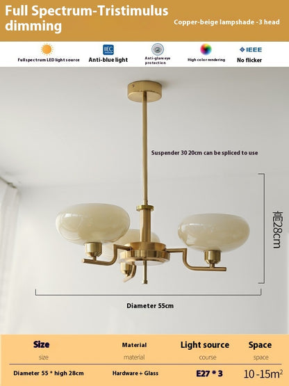 Living Room Chandelier Retro Cream Bedroom Dining Room Lamps