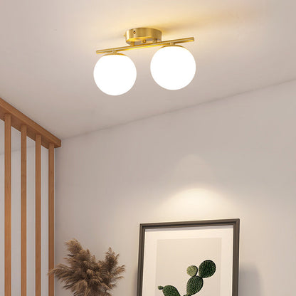 Modern Cream Style Living Room Ceiling Lamp Glass Ball Aisle Light