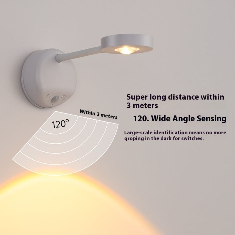 Rechargeable Spotlight Punch-free Remote Control Human Body Induction Wall Lamp