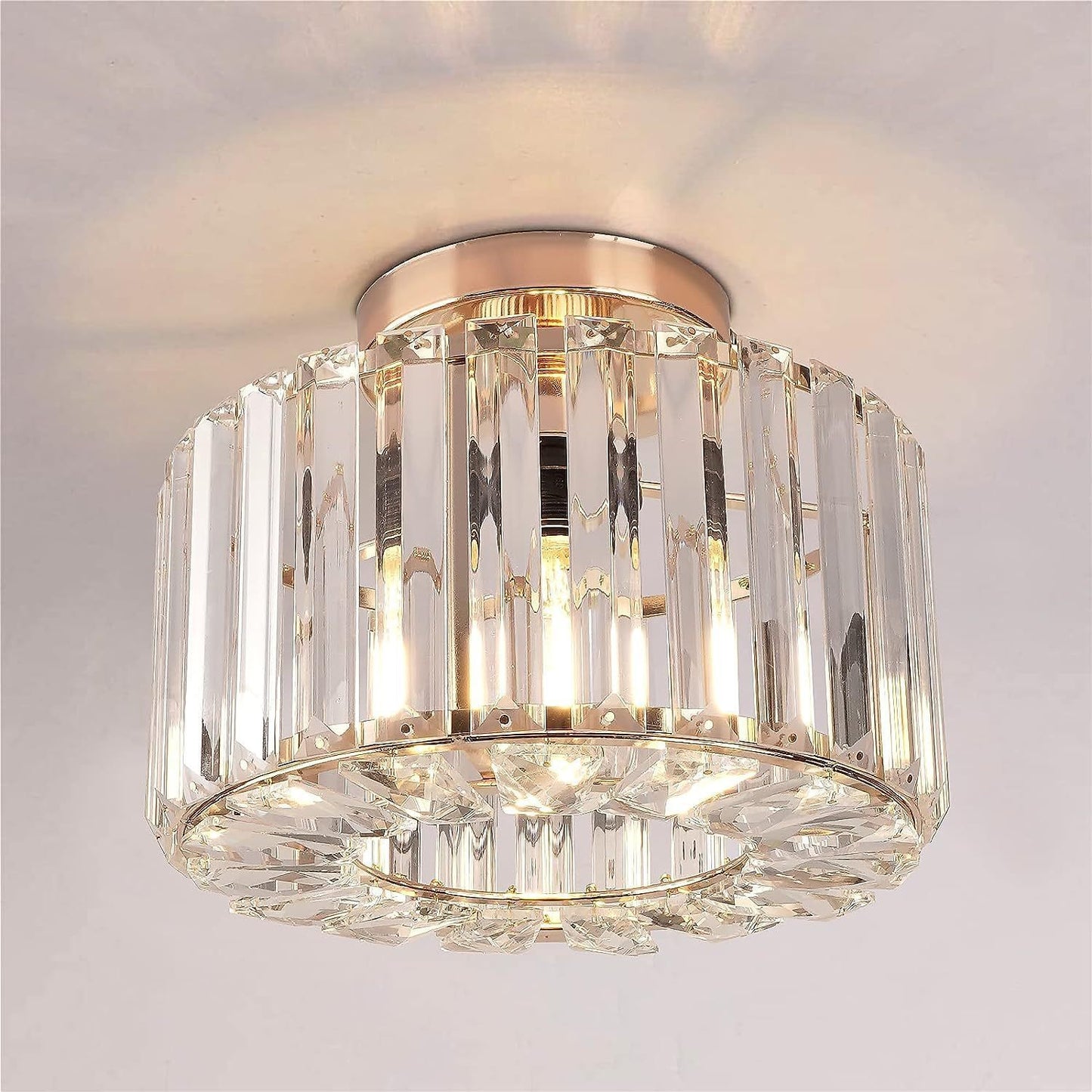 Milky White Ceiling Bedroom Lighting Crystal Lamp