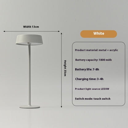 High Foot Metal Mushroom Lamp Cafe Atmosphere USB Charging Touch Lamp