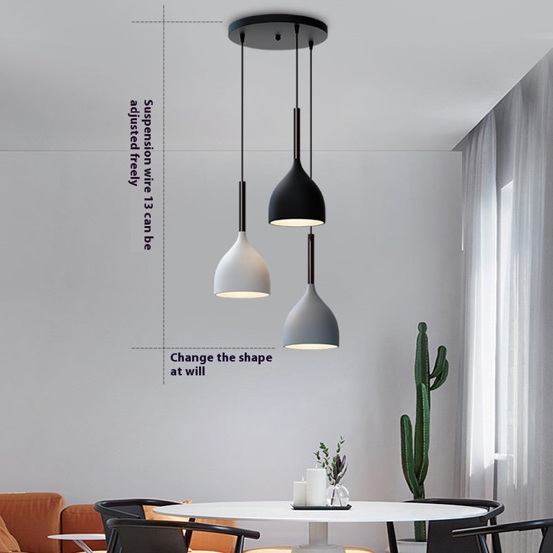 Nordic Three-Head Pendant Light Modern Minimalist