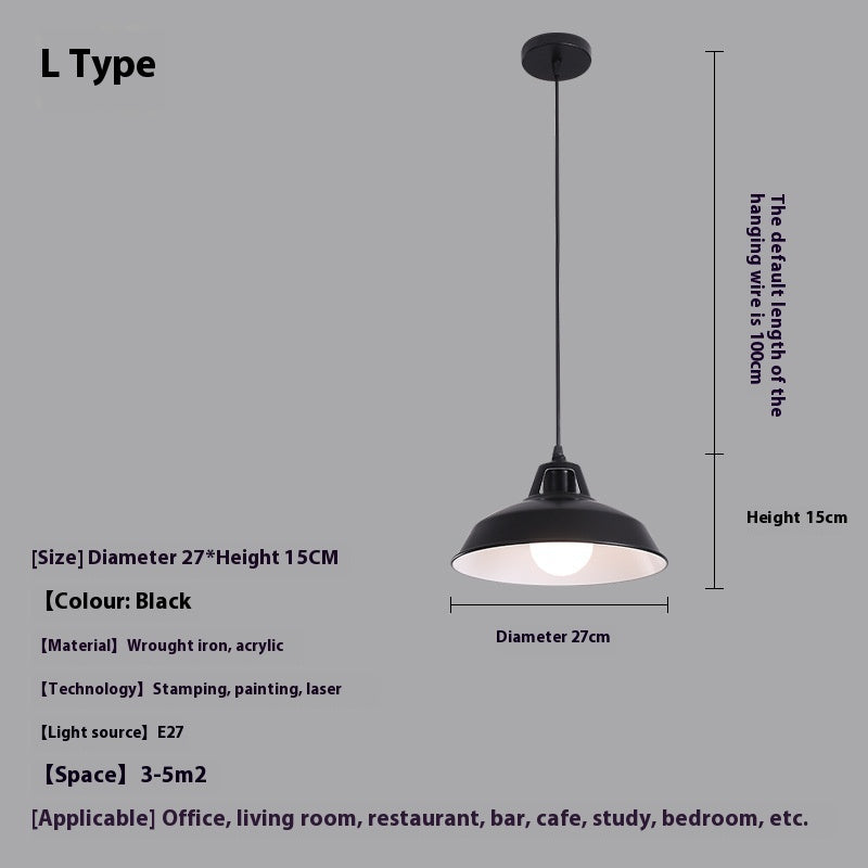 Modern Black Metal Pendant Lamp