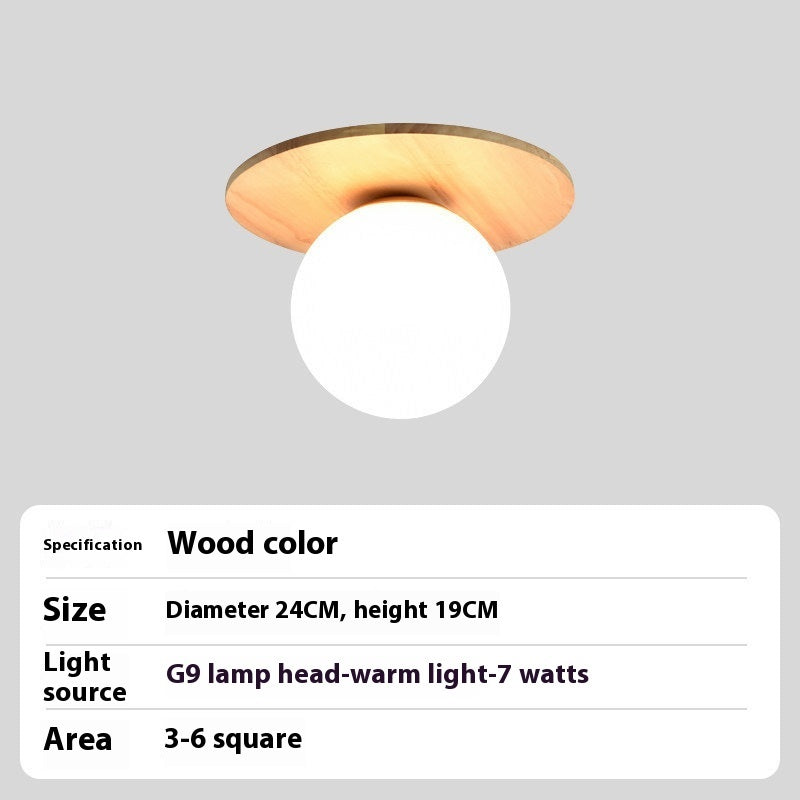 Nordic And Japanese Style Log-style Entrance Light