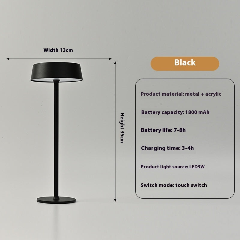High Foot Metal Mushroom Lamp Cafe Atmosphere USB Charging Touch Lamp