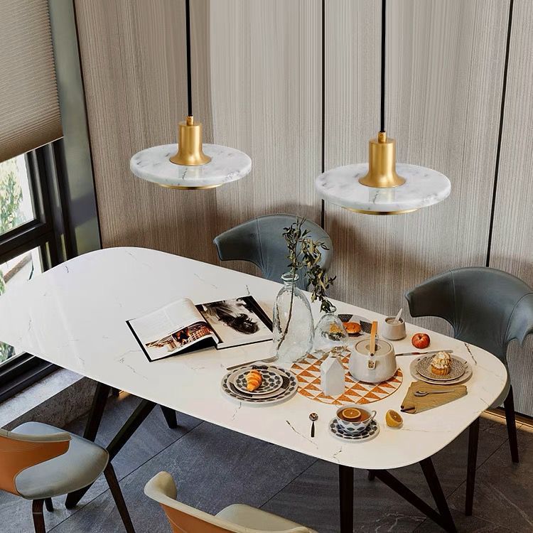 Simple Modern Bedroom Brass Marble Chandelier