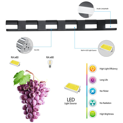 Modern Bathroom Vanity Lighting 6-Light LED Vanity Lights Over Mirror