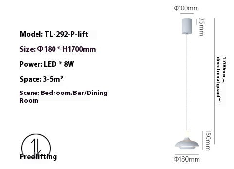 Modern Minimalist And Adjustable Creative Bedside Pendant Light