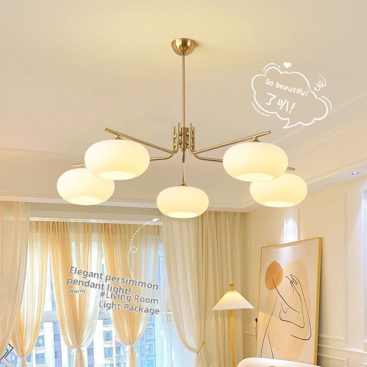 Cream Persimmon 3-Head Modern Ceiling Chandelier